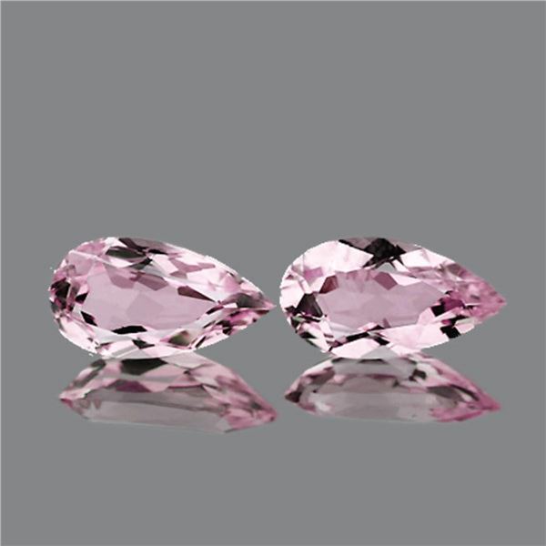 Natural Unheated Baby Pink Morganite Pair [Flawless-VVS]