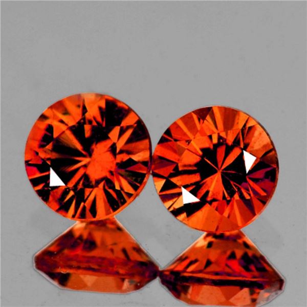 Natural Mandarin Orange Spessartite Garnet Pair{Flawless-VVS1}