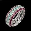 Image 1 : Natural Apatite Rhodolite Garnet Eternity  Ring