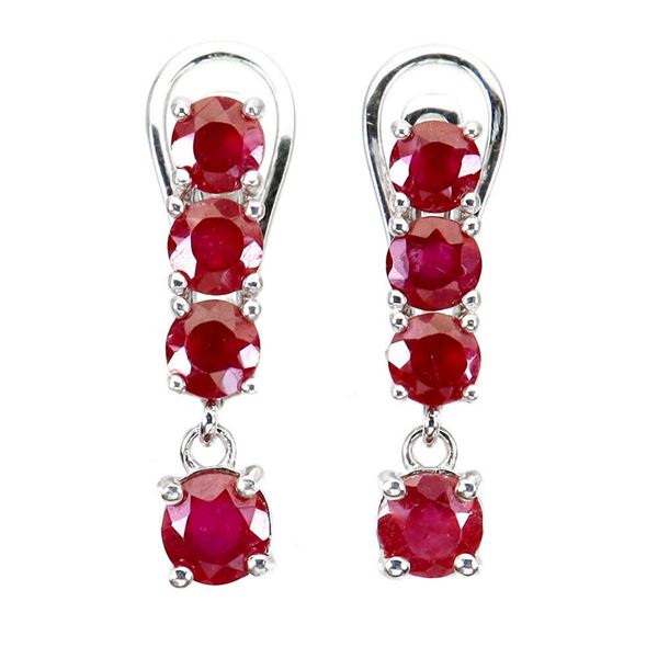 Natural Pigeon Blood Red Ruby Earrings