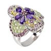 Image 3 : Natural Amethyst Peridot Sapphire Ring