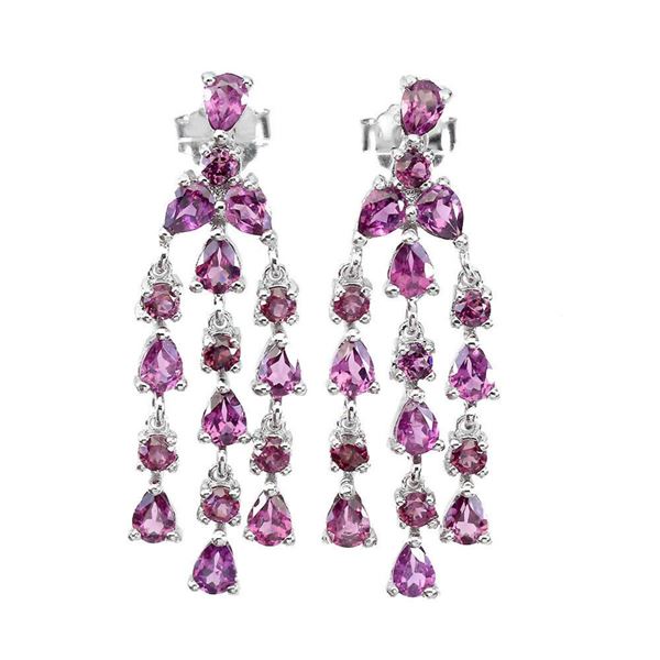Natural Rhodolite Garnet Earrings