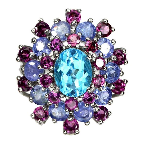 Natural Swiss Blue Topaz Ring