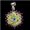 Image 1 : Natural Unheated Tanzanite Peridot Rhodolite Pendant