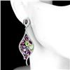 Image 2 : Natural Unheated Peridot Rhodolite Garnet Tanzanite Earrings