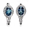 Image 1 : Natural  London Blue Topaz Earrings