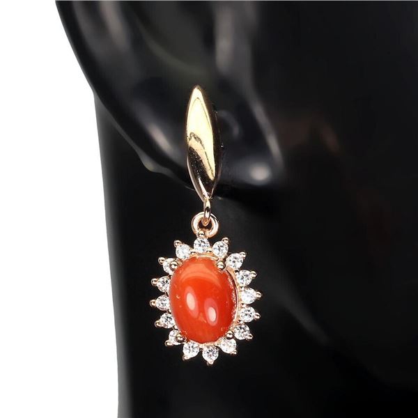 Natural Italian Coral Earrings