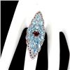 Image 3 : Natural Rhodolite Garnet & Swiss Blue Topaz Ring