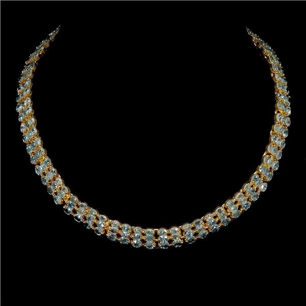 Natural Seafoam Blue Zircon Necklace