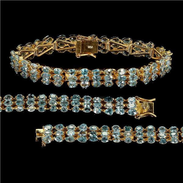 Natural Seafoam Blue  Zircon Bracelet