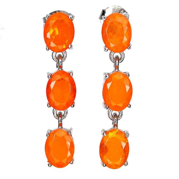 Natural Orange Opal Earrings