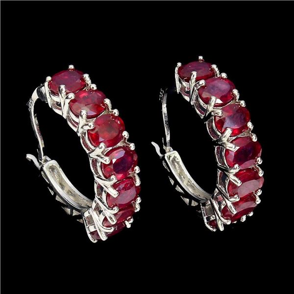 Natural Pigeon Blood Red Ruby Earrings