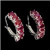 Image 1 : Natural Pigeon Blood Red Ruby Earrings