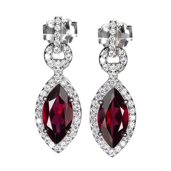 Natural Rhodolite Garnet Earrings