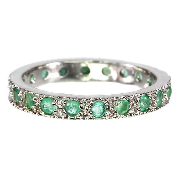 Natural Colombian Emerald Eternity Ring