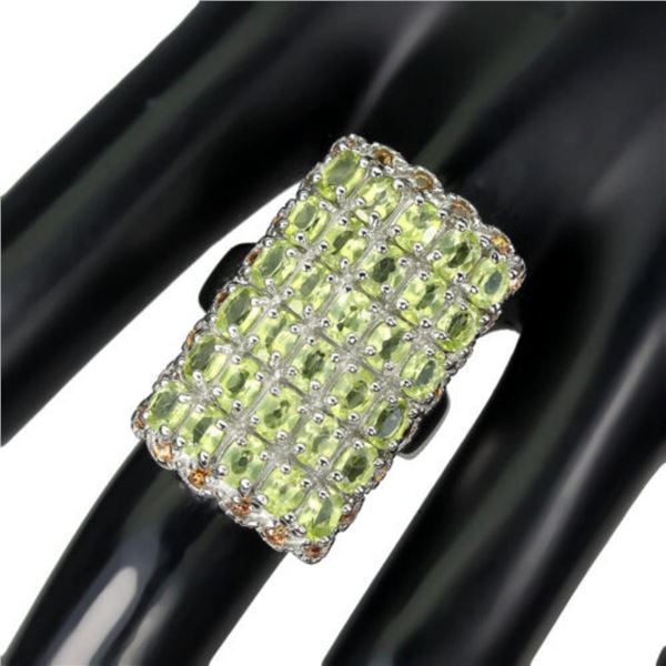 Natural Peridot Sapphire Ring