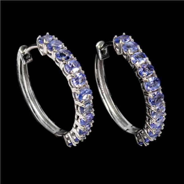 Natural Unheated Oval Tanzanite Earrings