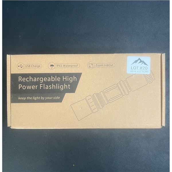 Lot of 1 Heavy Duty LED Tactical USB Rechargeable Flashlight