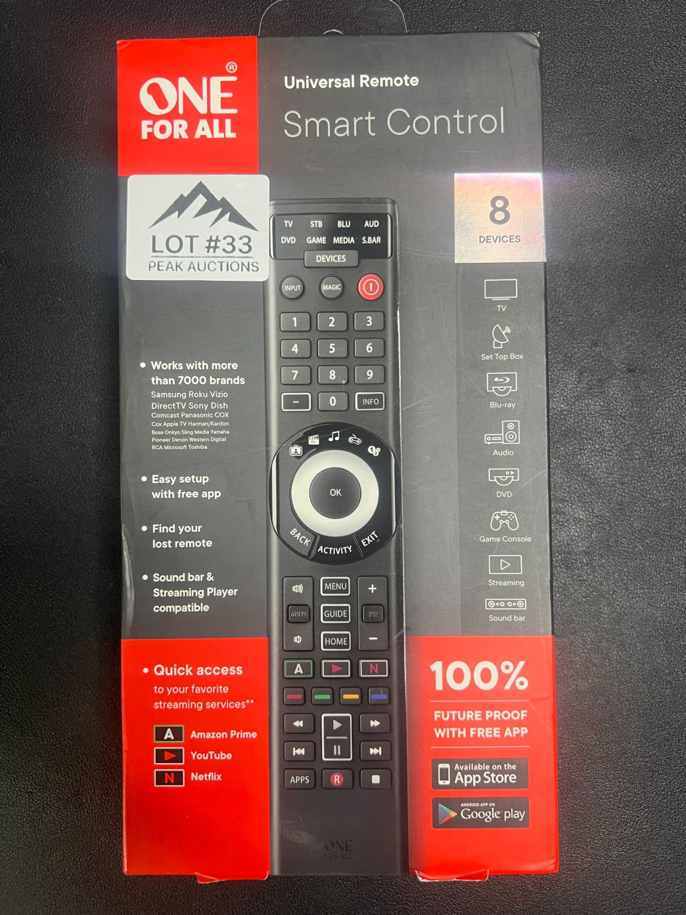 Lot of 1 One For All Universal Remote - Smart Control