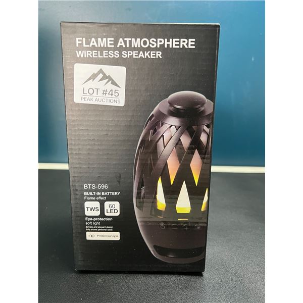 Lot of 1 Flame Atmosphere Wireless Bluetooth Speaker w/ Real Flame Effect