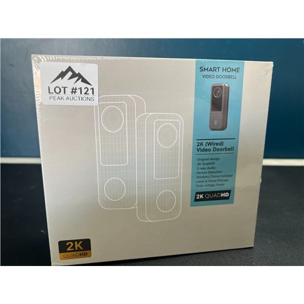 Lot of 1 Smart Home 2K HD Wired Video Doorbell