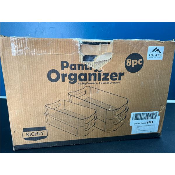Lot of Pantry Organizders - 8PCS - Clear Plastic Drawers/Storage