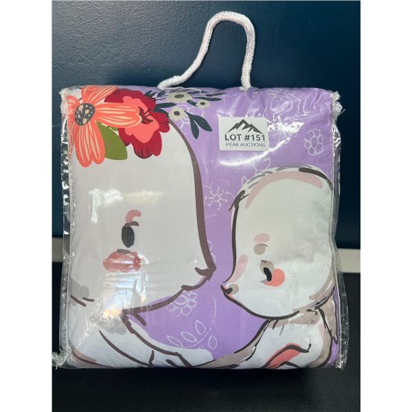 Lot of 1 4PC Baby Crib Set - Comforter, Sheet, Dust Ruffle, and Pillow Case Included