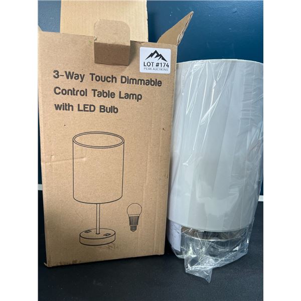 Lot of 1 3-Way Touch Dimmable Control Table Lamp w/ LED Bulb