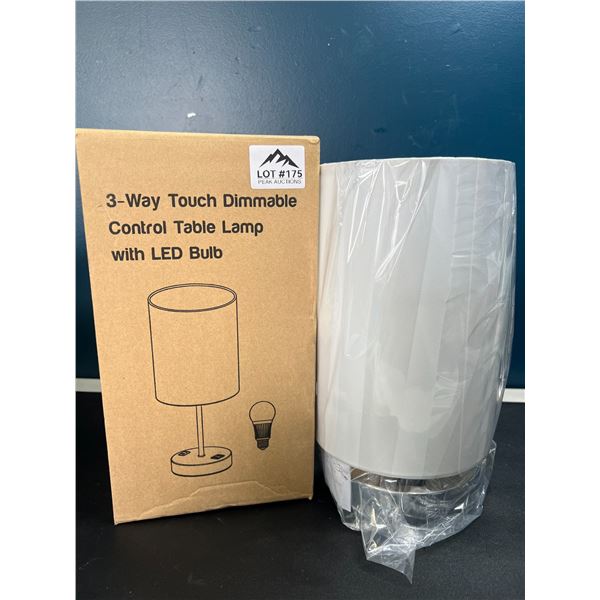 Lot of 1 3-Way Touch Dimmable Control Table Lamp w/ LED Bulb