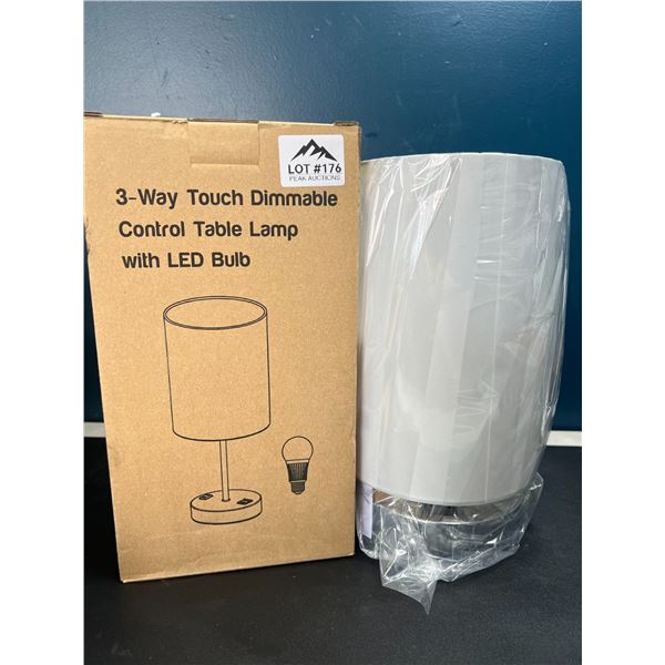 Lot of 1 3-Way Touch Dimmable Control Table Lamp w/ LED Bulb