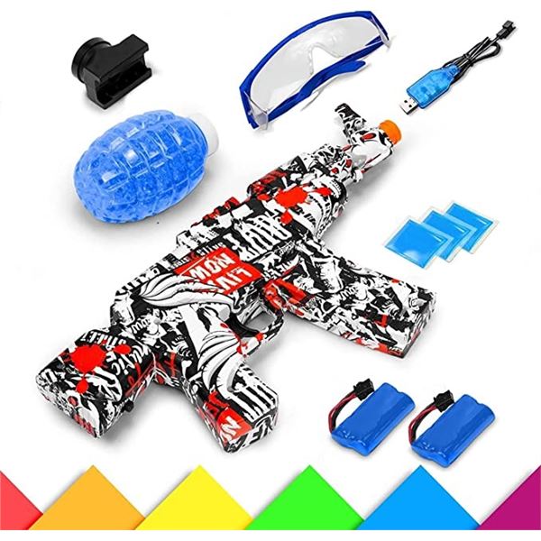 Lot of 1 Mr Woah AKM-47 Automatic Electric Gel Ball Blaster Gun