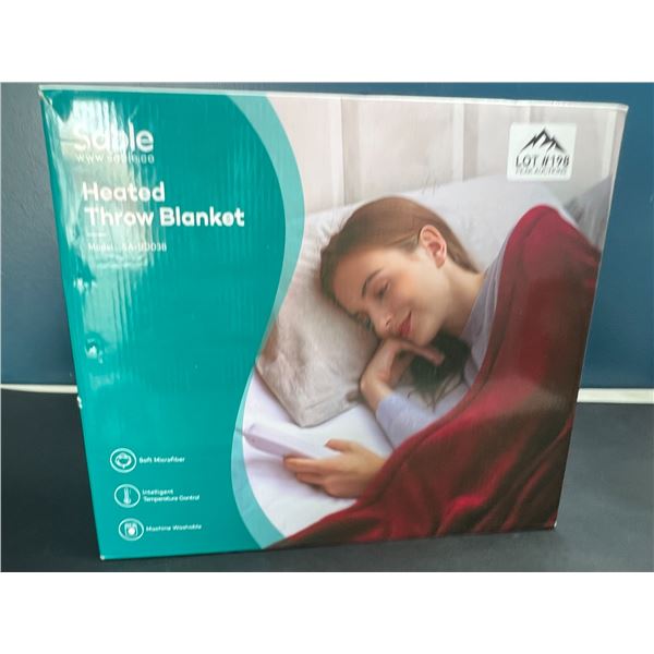 Lot of 1 Sable Electric Heated Throw Blanket - Red - 50x60inch