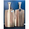 Image 1 : Lot of 2 Natural Living Wooden Serving Boards - 20 x 7.75inch