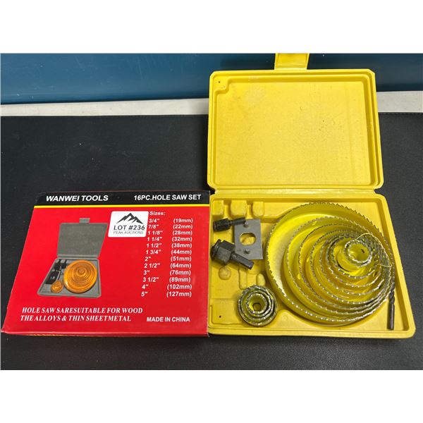 Lot of 1 Hole Saw Tool Set - 16pcs