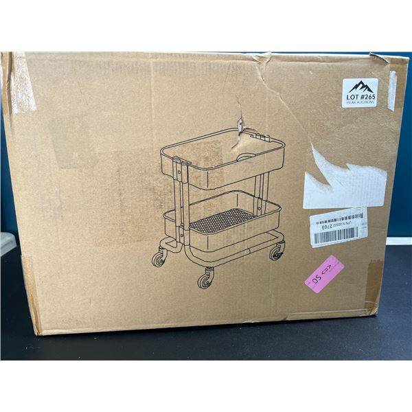 Lot of 1 2-Tier Utility/Rolling Storage Cart - Grey