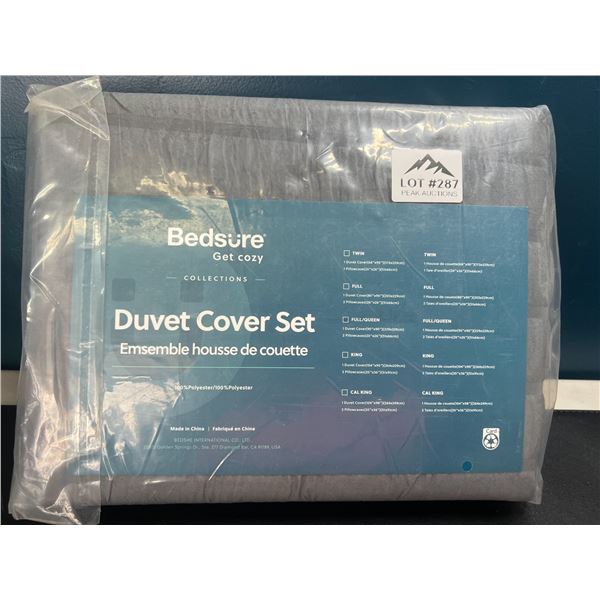 Lot of 1 Bedsure Duvet Cover Set - Full/Queen - Grey