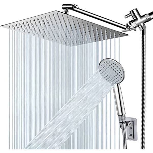 Lot of 1 NerdonStainless Steel High Pressure Rainfall Shower Head Combo