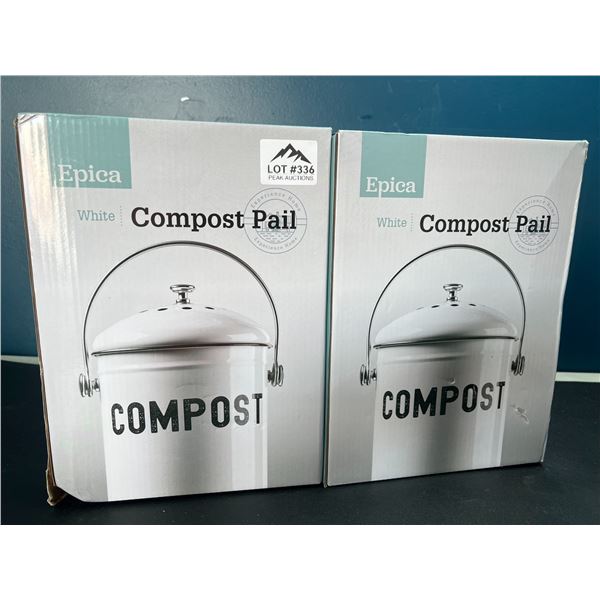 Lot of 2 Compost Pails - White