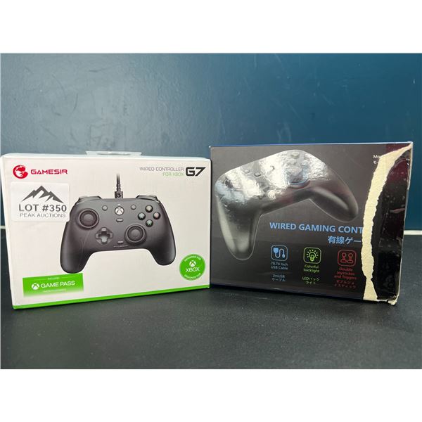 Lot of 2 Wired Gaming Controllers