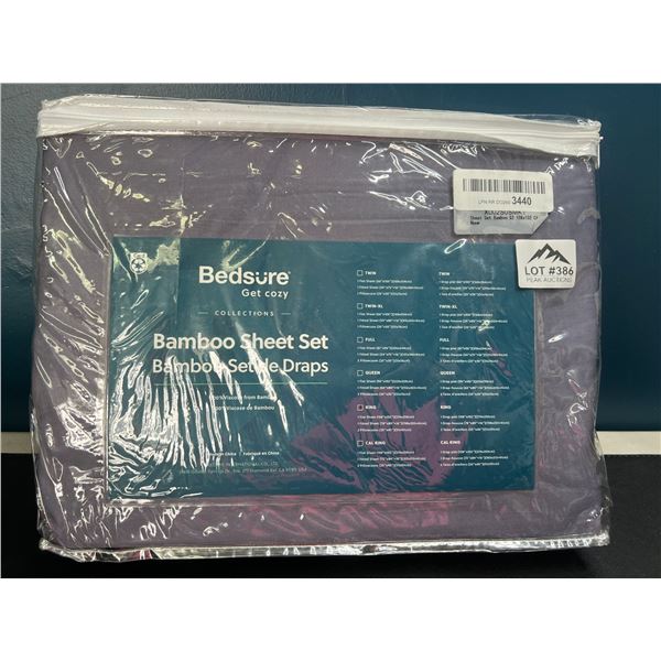 Lot of 1 Bedsure Bamboo Sheet Set - King Size - Navy Blue