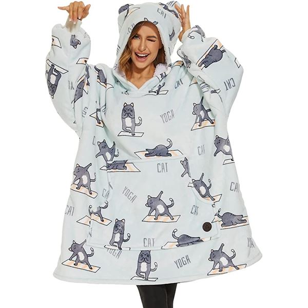 Lot of 1 Three-Poodle Wearable Blanket - Cat Design