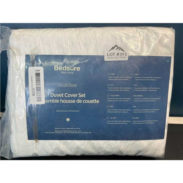 Lot of 1 Bedsure Duvet Cover Set - King Size - White