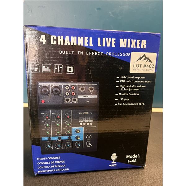 Lot of 1 4-Channel Live Mixer Audio Board