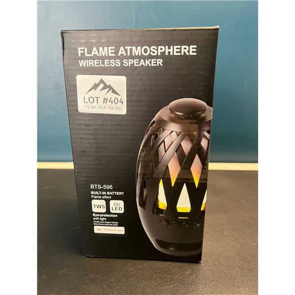 Lot of 1 Flame Atmosphere Wireless Bluetooth Speaker w/ Real Flame Effect
