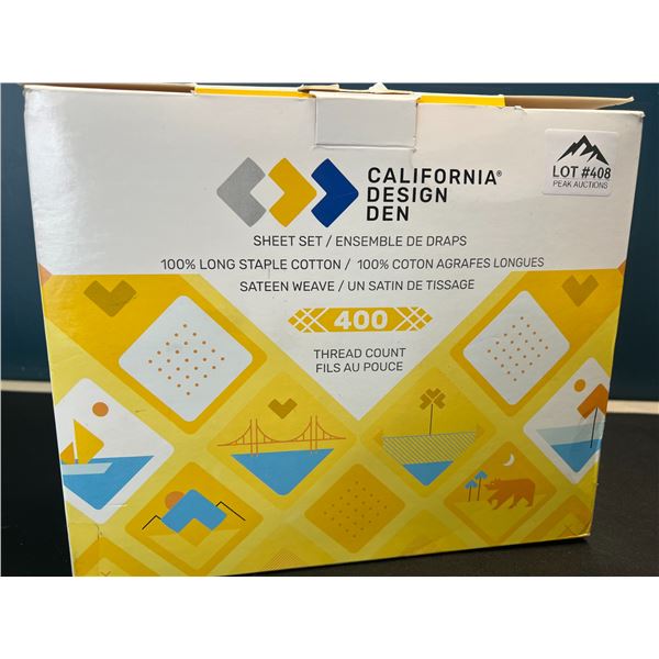 Lot of 1 California Design Den 400 Thread Count Sheet Set - Queen Size - Grey