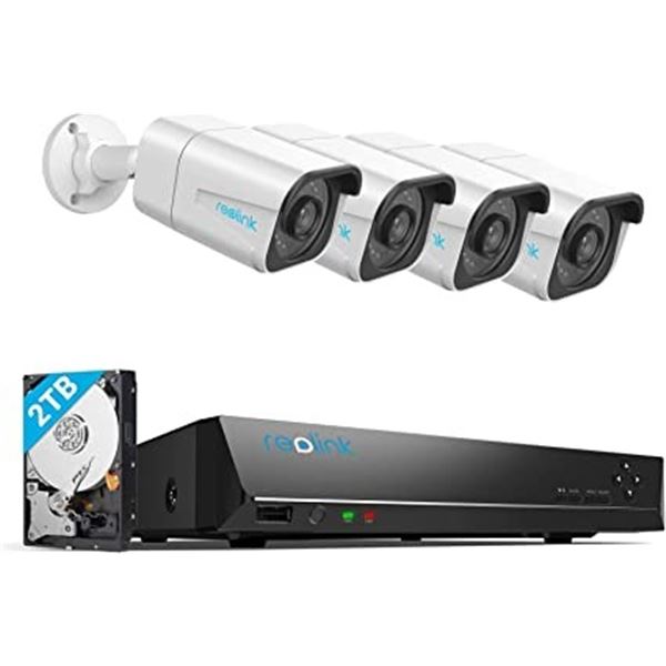 Lot of 1 Reolink RLK8-800B4 8MP 8-Channel 4K Smart Camera Security System (4PCS)