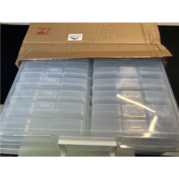 Lot of 1 Large Photo Storage Case w/ 16 Individual Photo Cases; holds 4x6inch photos