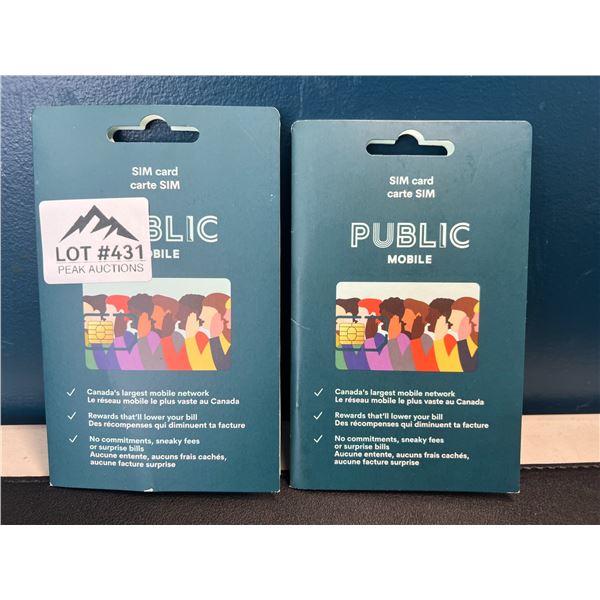 Lot of 2 Public Mobile SIM Cards