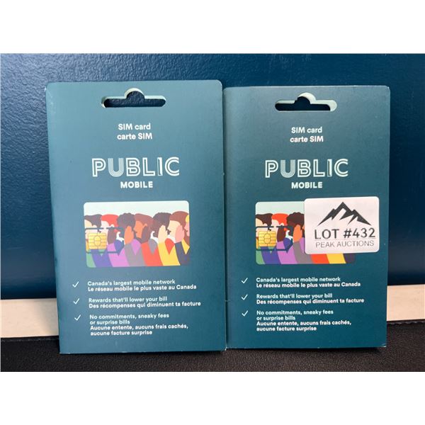 Lot of 2 Public Mobile SIM Cards