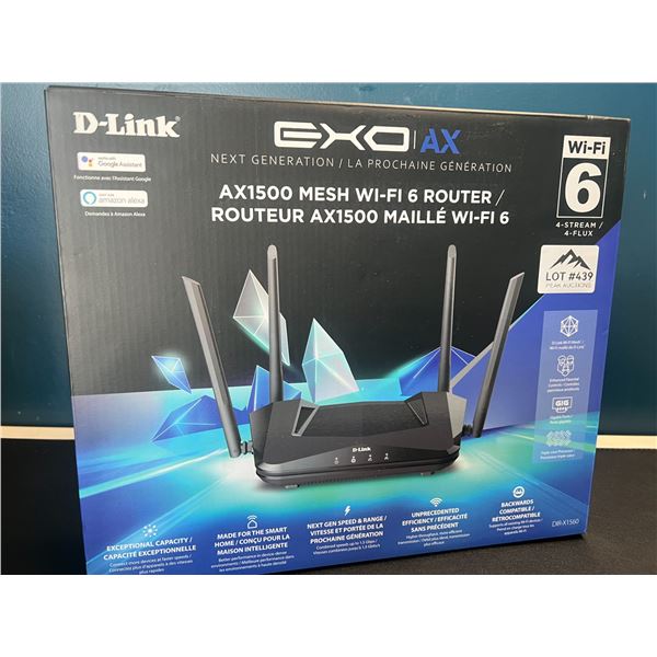 Lot of 1 D-Link GXO AX1500 Mesh Wi-fi 6 Router